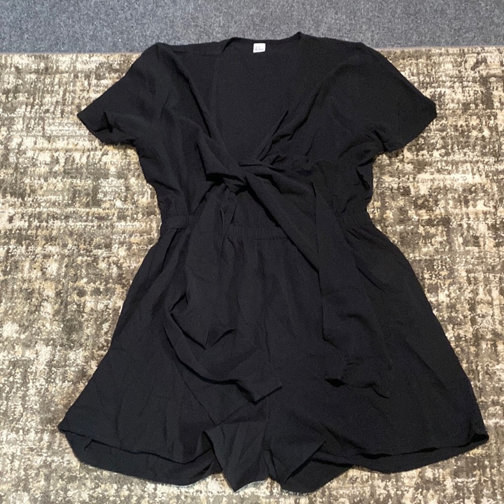 Amazon Tie-Front Black Romper